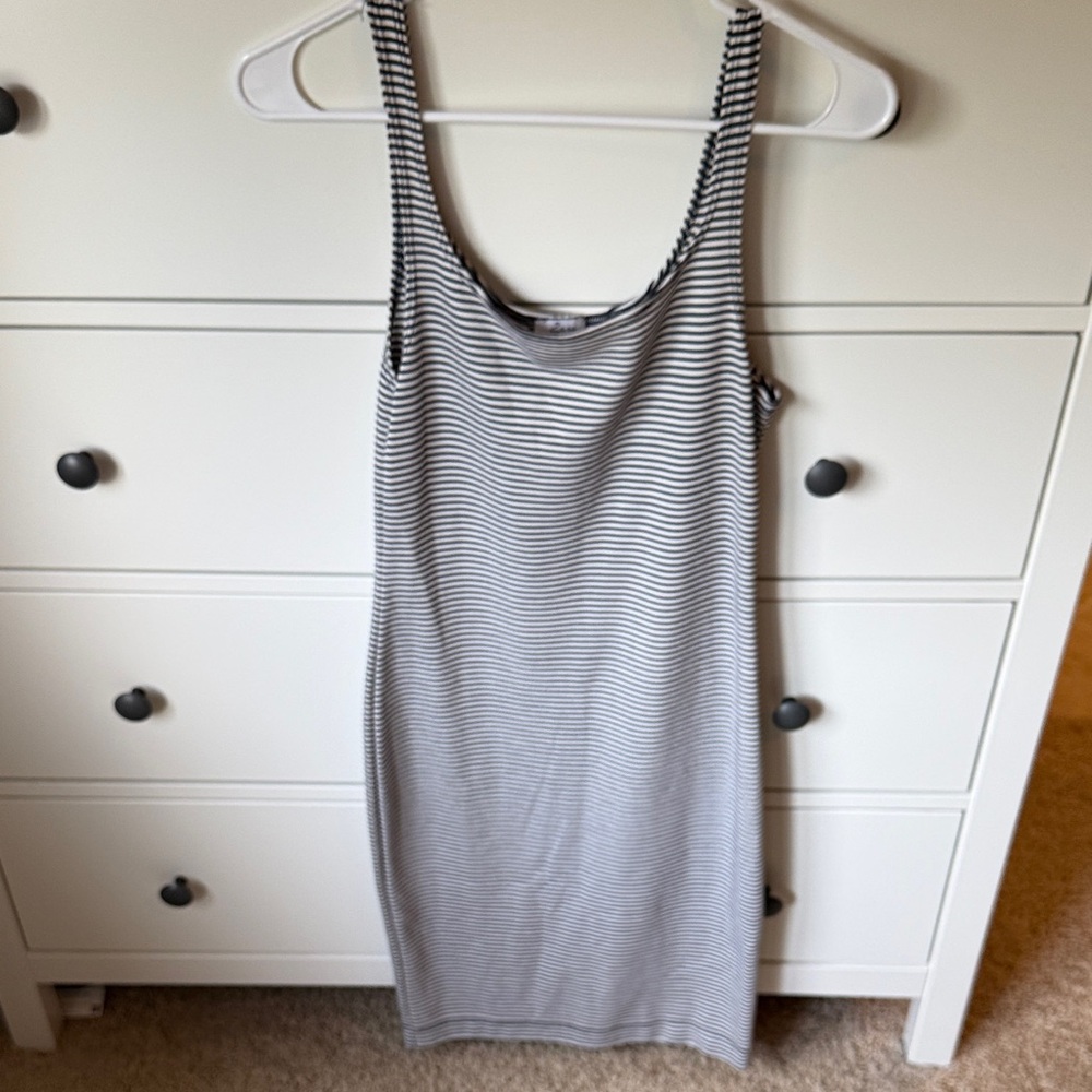 Zara Navy and White Striped Top